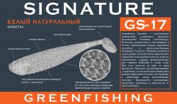 Съедобная приманка Signature GS-17 12,5 (5"), "белый натуральный"  Новинка! 